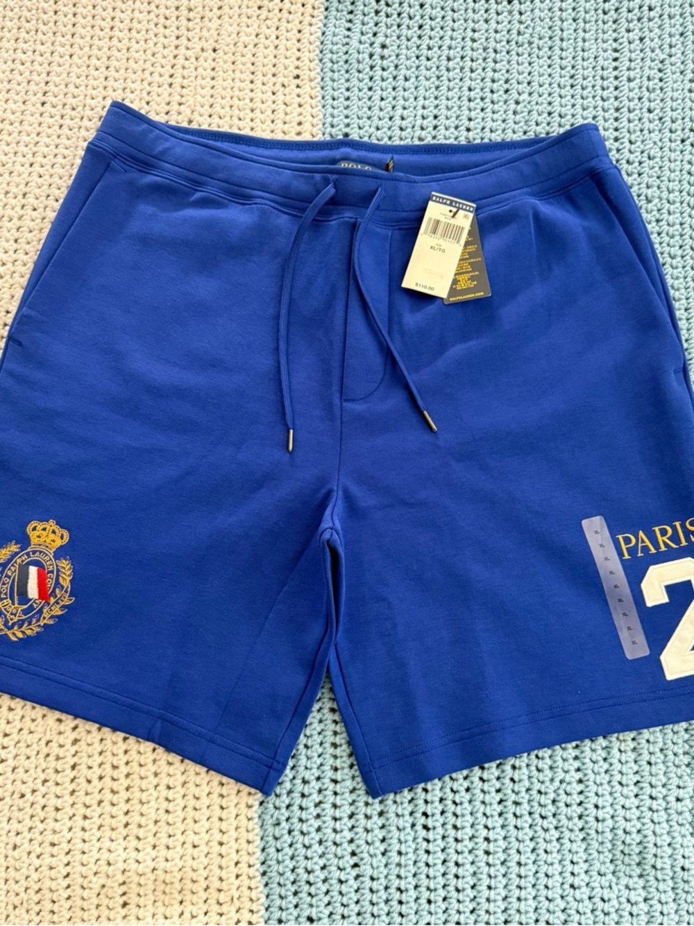 Polo Ralph Lauren Men's Royal Blue Drawstring Shorts - Paris Crest
